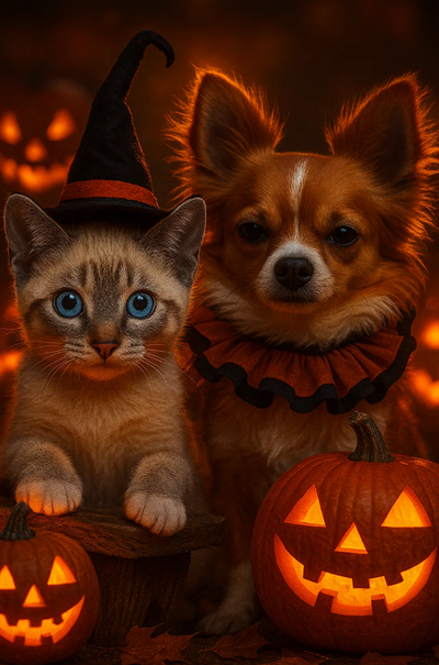 .Halloween with Dogs and Cats: 7 Tips for a Fun and Stress-Free Celebration 🎃🐾
