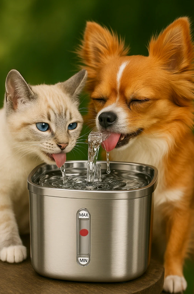 Pourquoi les chats ont des besoins en eau très spécifiques (et pourquoi les chiens seniors comme Tommy en profitent aussi) 🐾💧