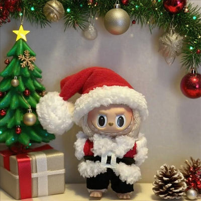 17Cm Labubu Plush Outfit - Santa Claus Style | Soft Holiday Costume for Christmas | Trendy Collectors’ Must-Have Class '09 Plush