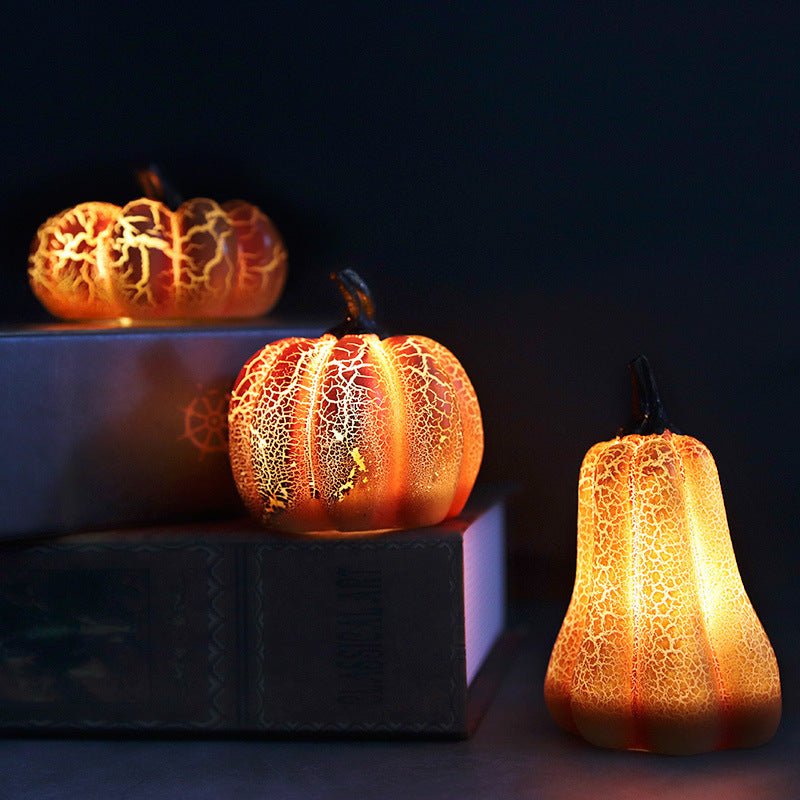 Halloween Pumpkin Lantern – LED Resin Candle Lamp Decoration