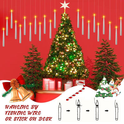 20 Pack Floating LED Taper Candles with Wand Remote & Timer