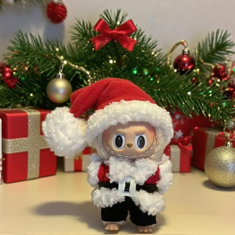 17Cm Labubu Plush Outfit - Santa Claus Style | Soft Holiday Costume for Christmas | Trendy Collectors’ Must-Have Class '09 Plush