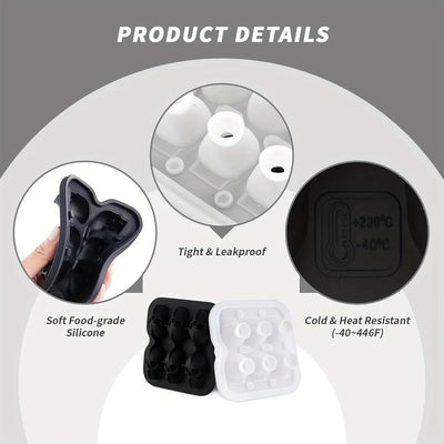1Pc 6 Holes Skull Ice Cube Silicone Mold - Perfect for DIY Bar Parties, Cool Whiskey, Wine, Chocolate, Soap, Cake, and Fondant Making - Halloween Decor Kitchen Utensils Beverage Skeleton Tray Drink Shaped