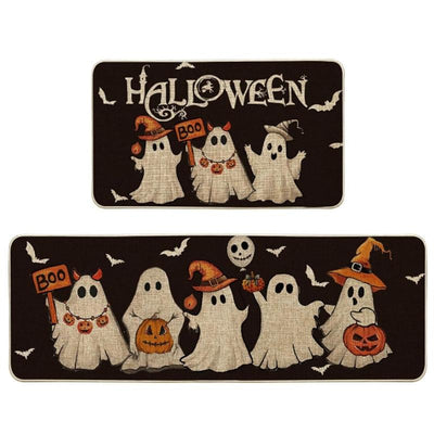 Halloween Kitchen Mat Set, 2-Piece Non-Slip Soft Mats, Halloween Carpet Set for Home Decor, Ideal for Kitchen Living Room Bedroom Use, Decorative Rug