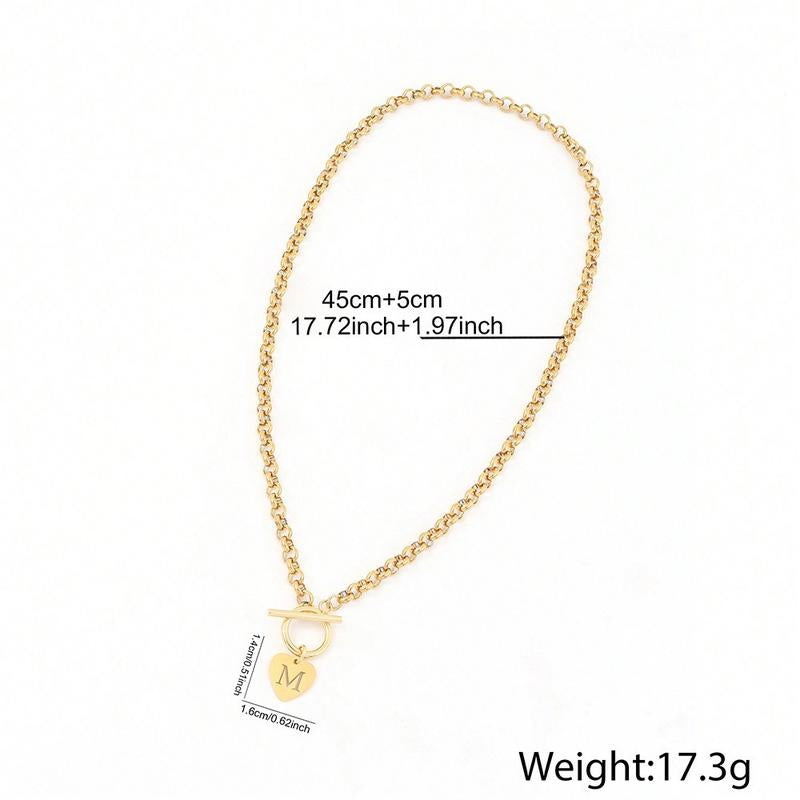 Meraki Initial Necklace 26 English Letter Pendant Necklace Simple OT Buckle Nostalgic Erotic Book Necklace Woman Letter