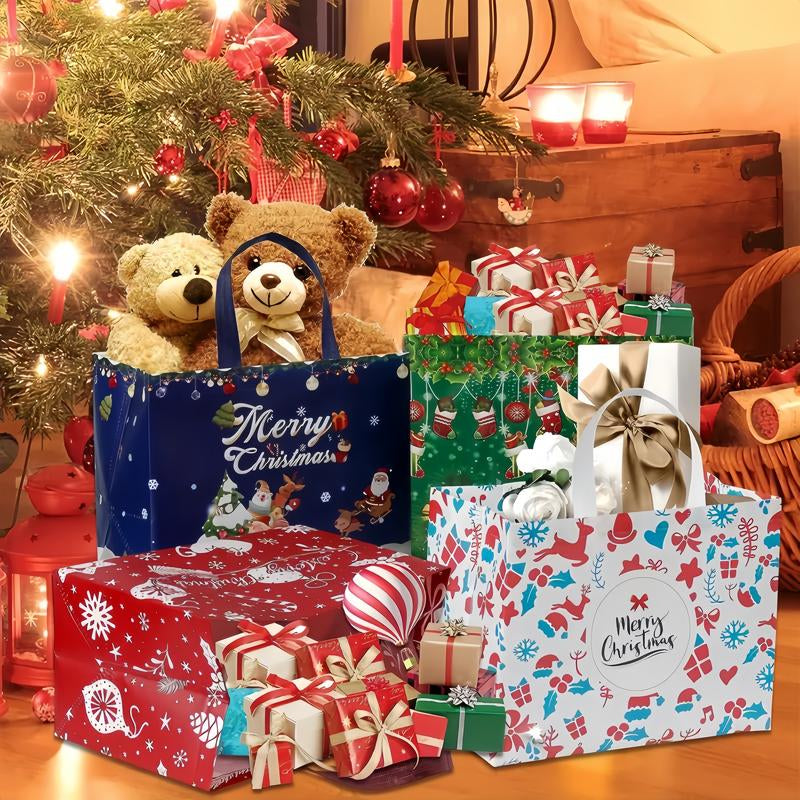 Large Reusable Christmas Gift Bags – Durable Holiday Tote (16 Styles)