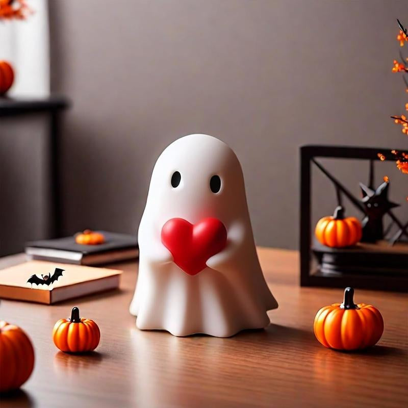 Halloween Ghost Figurine – Spooky Resin Middle Finger Ghost | Cute & Edgy Halloween Decor for Porch, Home & Parties