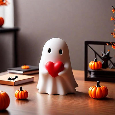 Halloween Ghost Figurine – Spooky Resin Middle Finger Ghost | Cute & Edgy Halloween Decor for Porch, Home & Parties