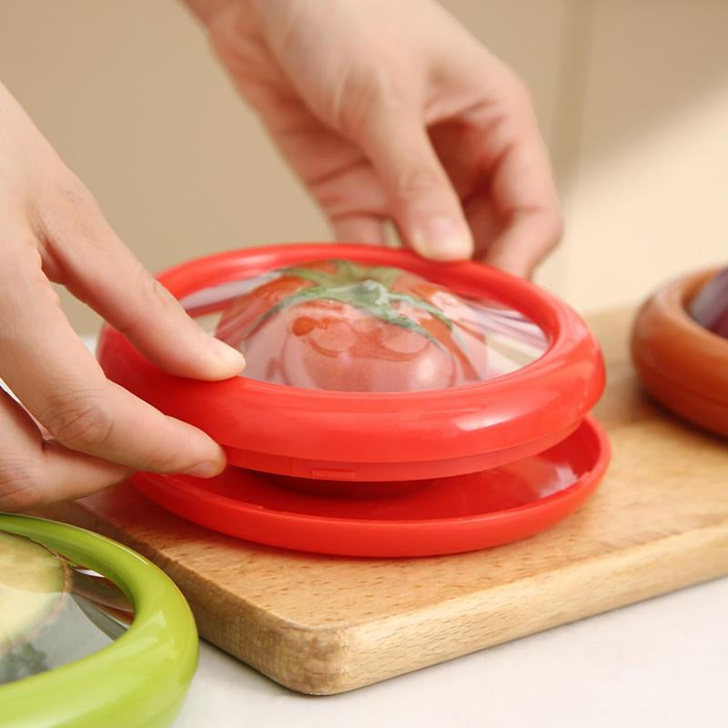 4PCS Fruit Storage Box, Avocado Saver, Reusable Storage Containers for Fridge, Fruit & Vegetable Storage for Onion, Tomato, Lemon