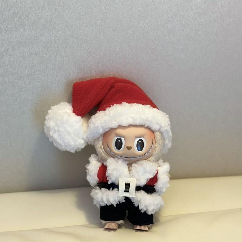 17Cm Labubu Plush Outfit - Santa Claus Style | Soft Holiday Costume for Christmas | Trendy Collectors’ Must-Have Class '09 Plush