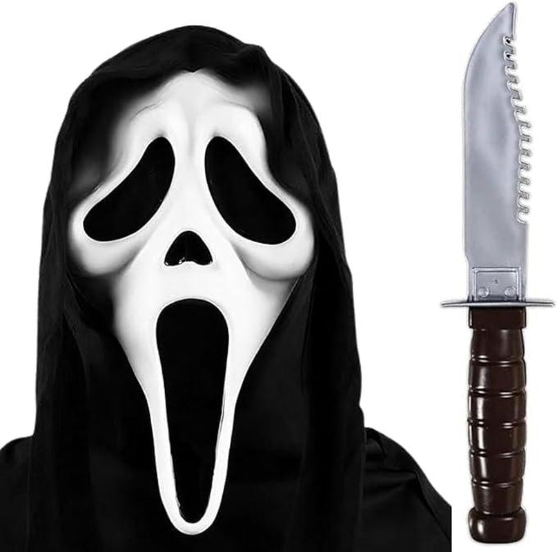 Scream Ghost Face Mask Authentic 2025 Halloween Costume Mask + Knife ! Accessories Set Prop Screamcostume Ghostface Mask Halloween2025 Spooky Unisex Scary