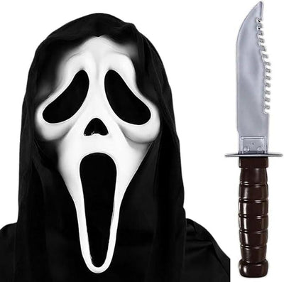 Scream Ghost Face Mask Authentic 2025 Halloween Costume Mask + Knife ! Accessories Set Prop Screamcostume Ghostface Mask Halloween2025 Spooky Unisex Scary