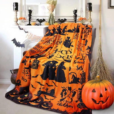 Halloween Witch Blanket – Soft Fleece Throw for Couch, Sofa & Bed