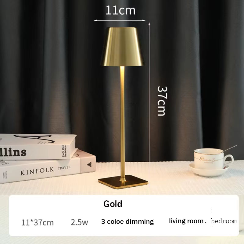 LED Desk Lamp Rechargeable Cordless Desk Lamp Dimmable Bedside Lamp Restaurant Atmosphere Lighting Decoration Reading Lampard