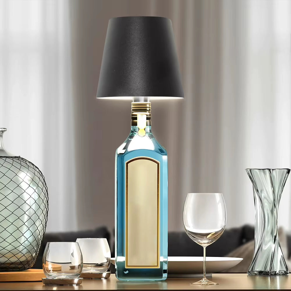 Dimmable LED Bottle Lamp USB Rechargeable Touch Control Wireless Touch Table Lamp Cordless Table Lamp for Family Restaurant &Bar