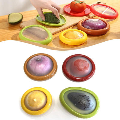 4PCS Fruit Storage Box, Avocado Saver, Reusable Storage Containers for Fridge, Fruit & Vegetable Storage for Onion, Tomato, Lemon