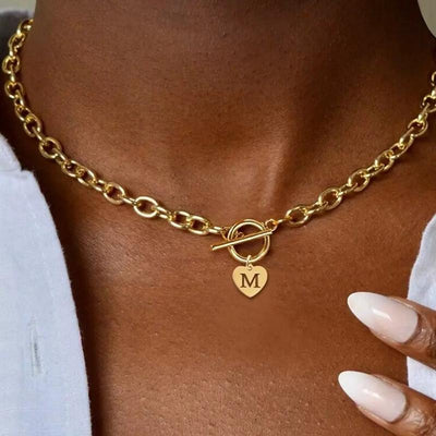 Meraki Initial Necklace 26 English Letter Pendant Necklace Simple OT Buckle Nostalgic Erotic Book Necklace Woman Letter