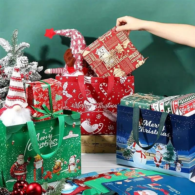 Large Reusable Christmas Gift Bags – Durable Holiday Tote (16 Styles)