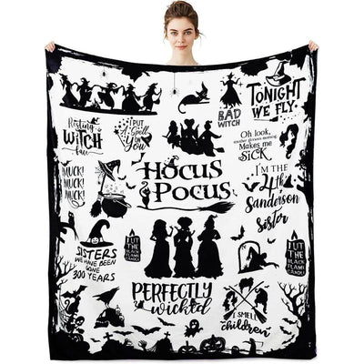 Halloween Witch Blanket – Soft Fleece Throw for Couch, Sofa & Bed