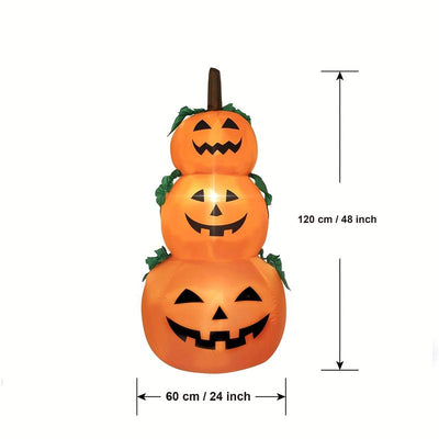 Halloween Inflatable 3-Layer Stackable Pumpkin with Built-In Lights, Scene Decoration, Room Decor, Home Decor, Party Supplies, Ipx4 Waterproof