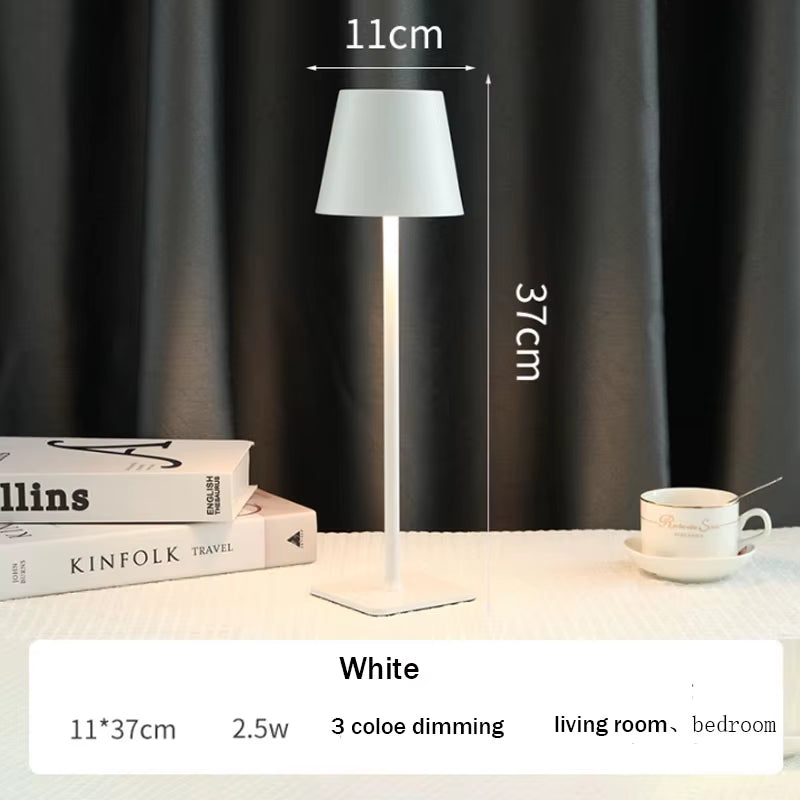 LED Desk Lamp Rechargeable Cordless Desk Lamp Dimmable Bedside Lamp Restaurant Atmosphere Lighting Decoration Reading Lampard