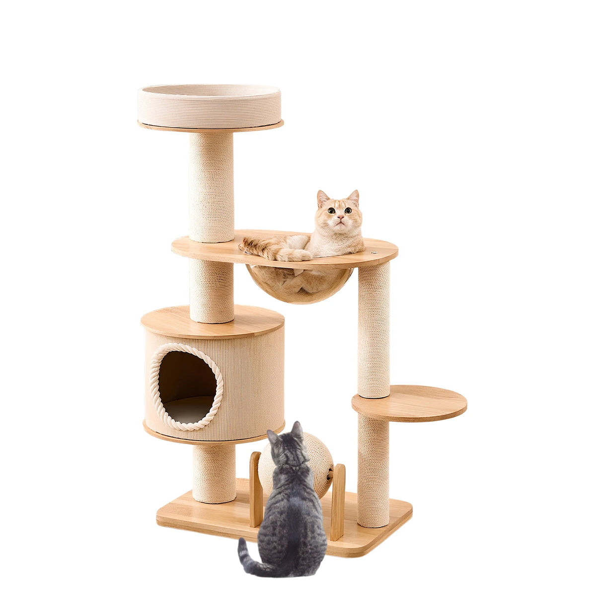 Cat Tree for Large Cats - 5 Tier Heavy Duty Cat Tower with XXL Hammock, Sisal Scratching Posts & Multi-Level Platforms | Indoor Cat Climbing Furniture - multi cats