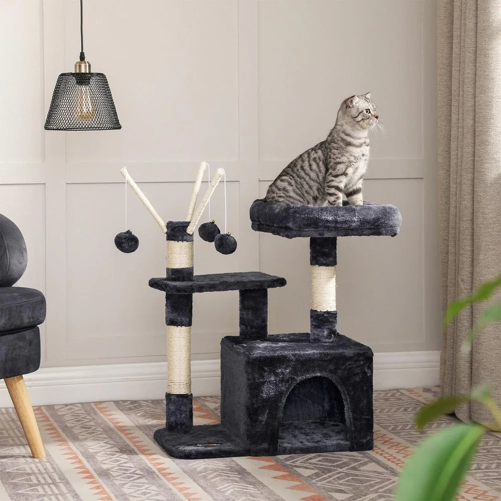 72cm Multi-Level Cat Tree Tower with Cozy Condo, Scratching Posts & Perch - Premium Climbing Frame for Indoor Cats