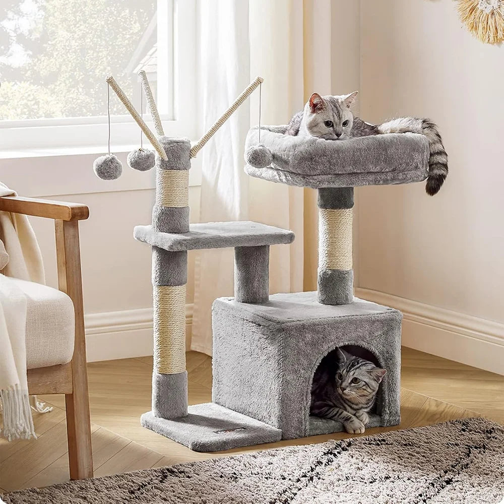 72cm Multi-Level Cat Tree Tower with Cozy Condo, Scratching Posts & Perch - Premium Climbing Frame for Indoor Cats