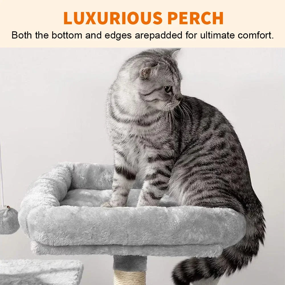 72cm Multi-Level Cat Tree Tower with Cozy Condo, Scratching Posts & Perch - Premium Climbing Frame for Indoor Cats