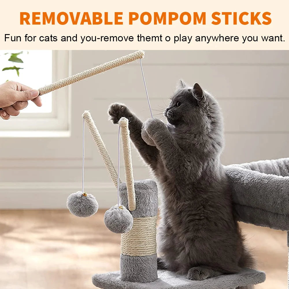 72cm Multi-Level Cat Tree Tower with Cozy Condo, Scratching Posts & Perch - Premium Climbing Frame for Indoor Cats