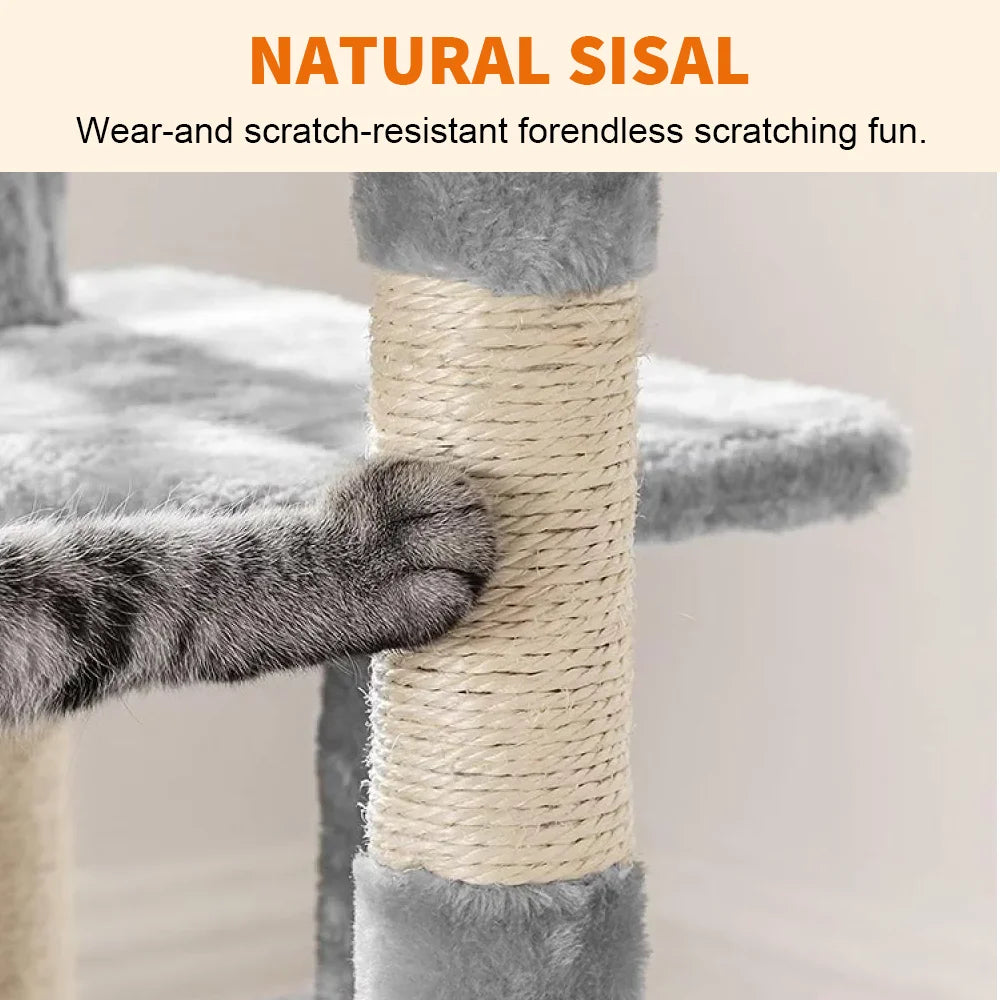 72cm Multi-Level Cat Tree Tower with Cozy Condo, Scratching Posts & Perch - Premium Climbing Frame for Indoor Cats