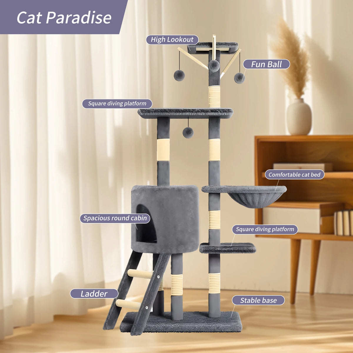  Large cat tree in modern living room setting3