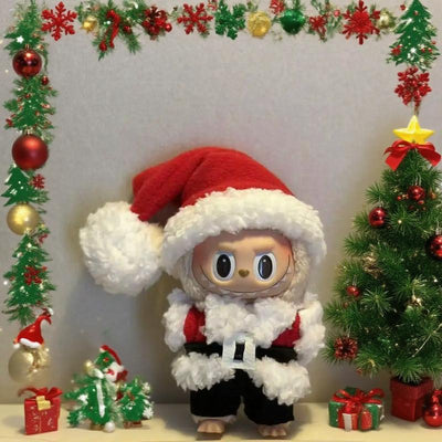 17Cm Labubu Plush Outfit - Santa Claus Style | Soft Holiday Costume for Christmas | Trendy Collectors’ Must-Have Class '09 Plush