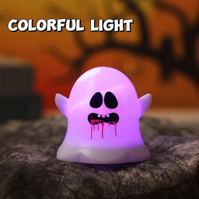 12 Pcs Halloween Ghost Face LED Candle Lights – Battery Powered, Hangable Decorative Ghost Candles for Spooky Party & Home Decor