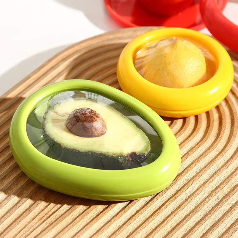 4PCS Fruit Storage Box, Avocado Saver, Reusable Storage Containers for Fridge, Fruit & Vegetable Storage for Onion, Tomato, Lemon