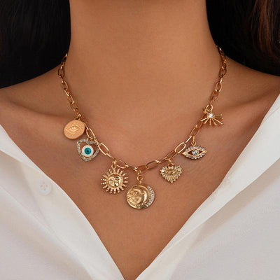 Exquisite Charms Pearl Pendant Necklace for Women Stainless Steel Gold Color Bow Charm Choker Conch Shell Fashion Jewelry