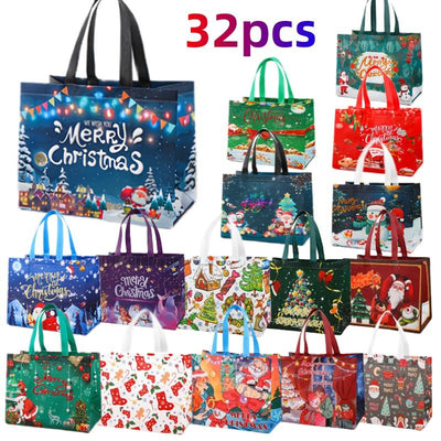 Large Reusable Christmas Gift Bags – Durable Holiday Tote (16 Styles)