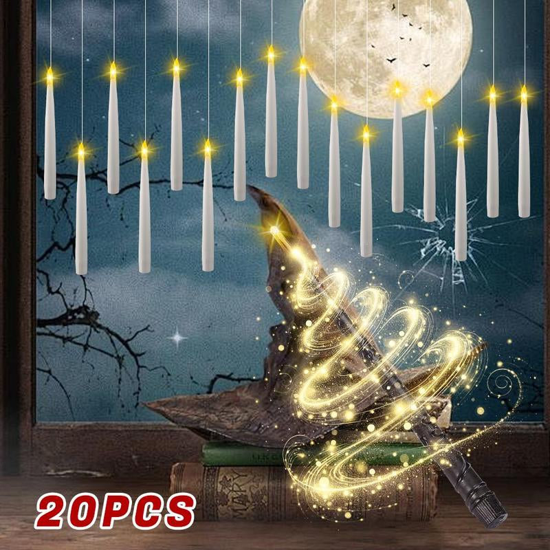 20 Pack Floating LED Taper Candles with Wand Remote & Timer