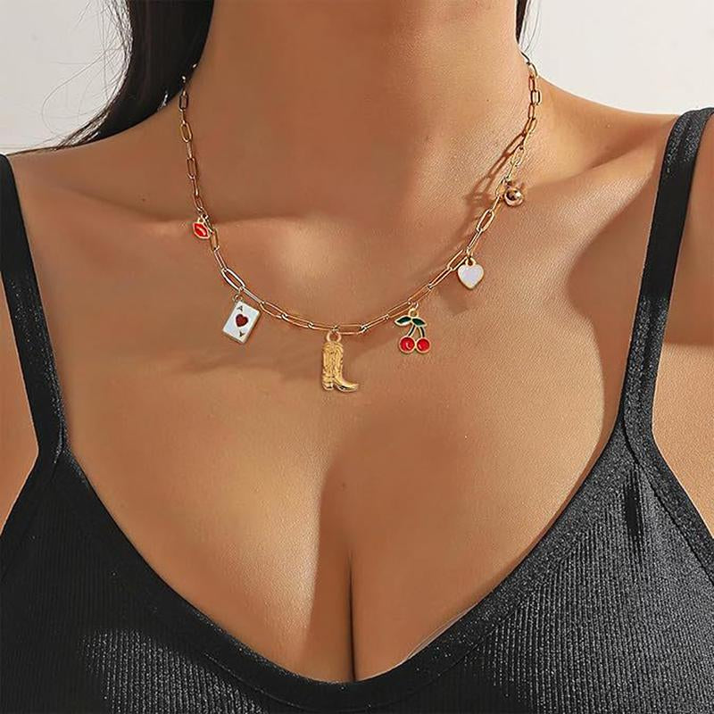 Exquisite Charms Pearl Pendant Necklace for Women Stainless Steel Gold Color Bow Charm Choker Conch Shell Fashion Jewelry