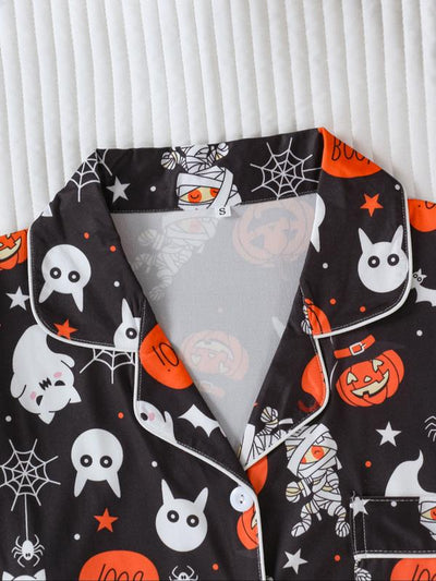 【Plus Size】 Cherry Print Top & Shorts Pyjama, Casual Comfy Short Sleeve Top & Shorts Pj Set, Women'S Sleepwear for Summer, Loungewear