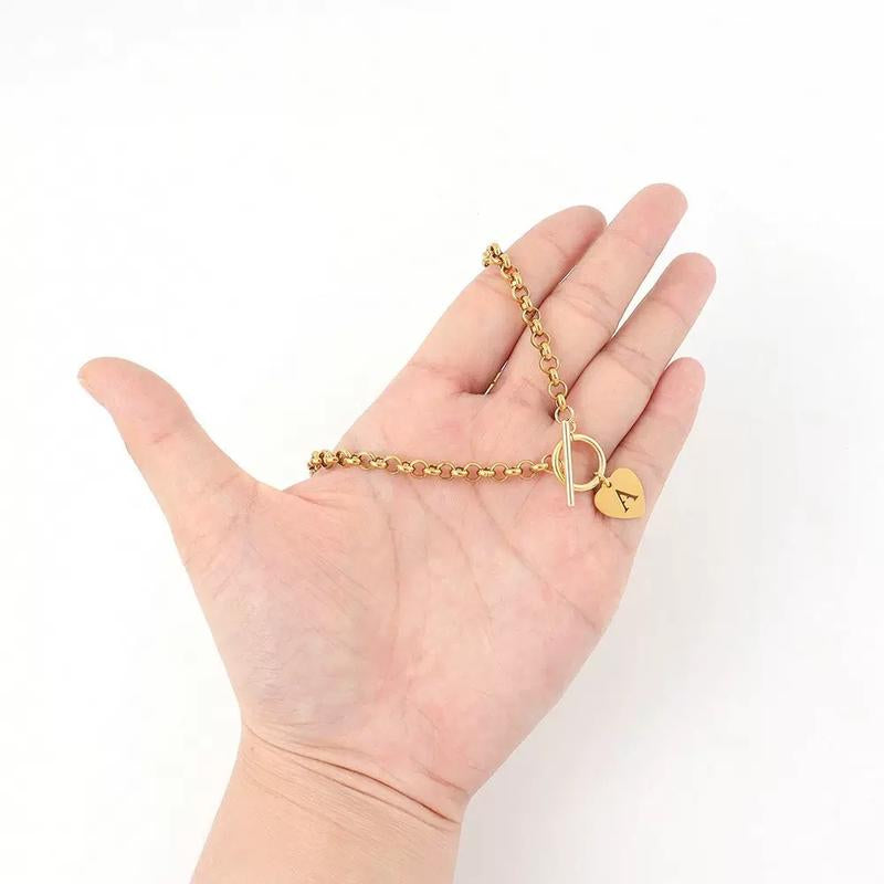 Meraki Initial Necklace 26 English Letter Pendant Necklace Simple OT Buckle Nostalgic Erotic Book Necklace Woman Letter