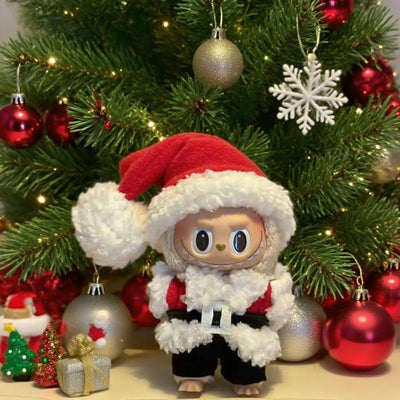 17Cm Labubu Plush Outfit - Santa Claus Style | Soft Holiday Costume for Christmas | Trendy Collectors’ Must-Have Class '09 Plush