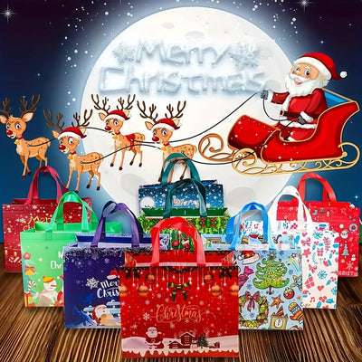 Large Reusable Christmas Gift Bags – Durable Holiday Tote (16 Styles)