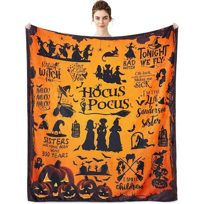 Halloween Witch Blanket – Soft Fleece Throw for Couch, Sofa & Bed