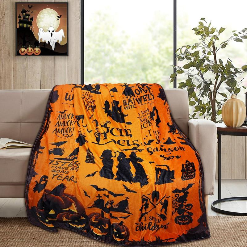 Halloween Witch Blanket – Soft Fleece Throw for Couch, Sofa & Bed