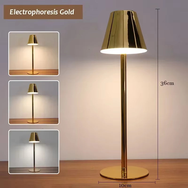 LED Desk Lamp Rechargeable Cordless Desk Lamp Dimmable Bedside Lamp Restaurant Atmosphere Lighting Decoration Reading Lampard